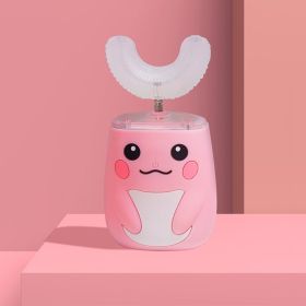 U Type Electric Toothbrush Children Lazy U Type Automatic (Option: Pink-adult)