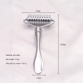 Zinc Alloy Micro Needle Roller Massage Face Slimming Device (Option: Single OPP Bag-Silver)