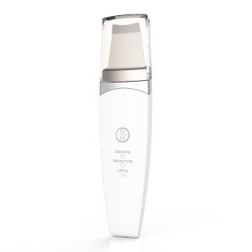 Ultrasonic Peeling Electromechanical Beauty Instrument Facial Cleanser Cleaner (Option: White-USB)